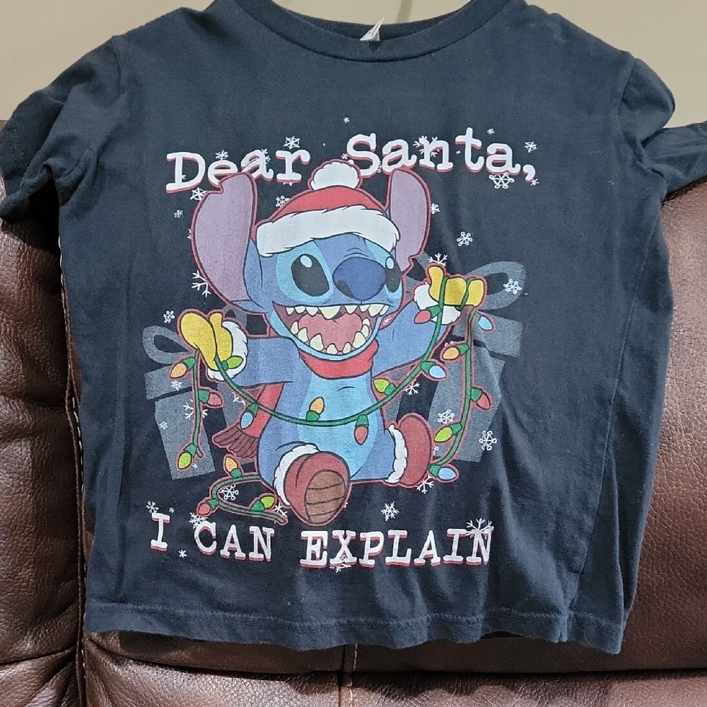 Disney Kids Black Stitch Christmas T-Shirt